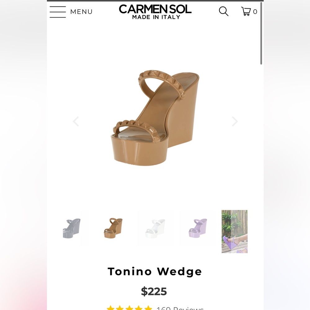 Carmen Sol Tan Tonino Wedge Sandals